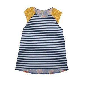 Matilda Jane Striped & Floral Sleeveless Mini Dress Size Large Womens 29" Long